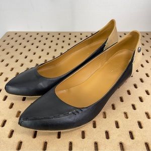 Terra Plana Women’s Leather Babydoll Stitched Stacked Heel Tan/ Black 40 US 9.5